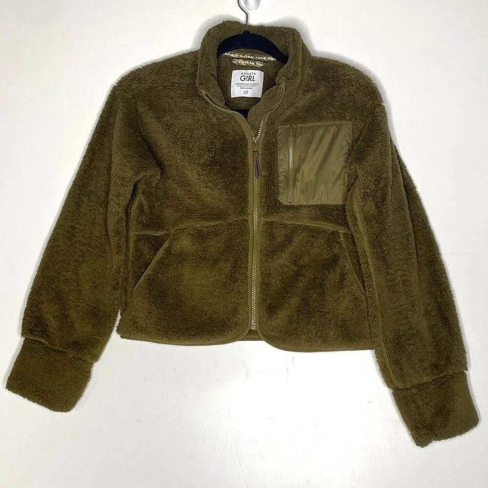 Athleta 2023 So Toasty High Pile Fleece Sherpa Jacket Girl's Size 12